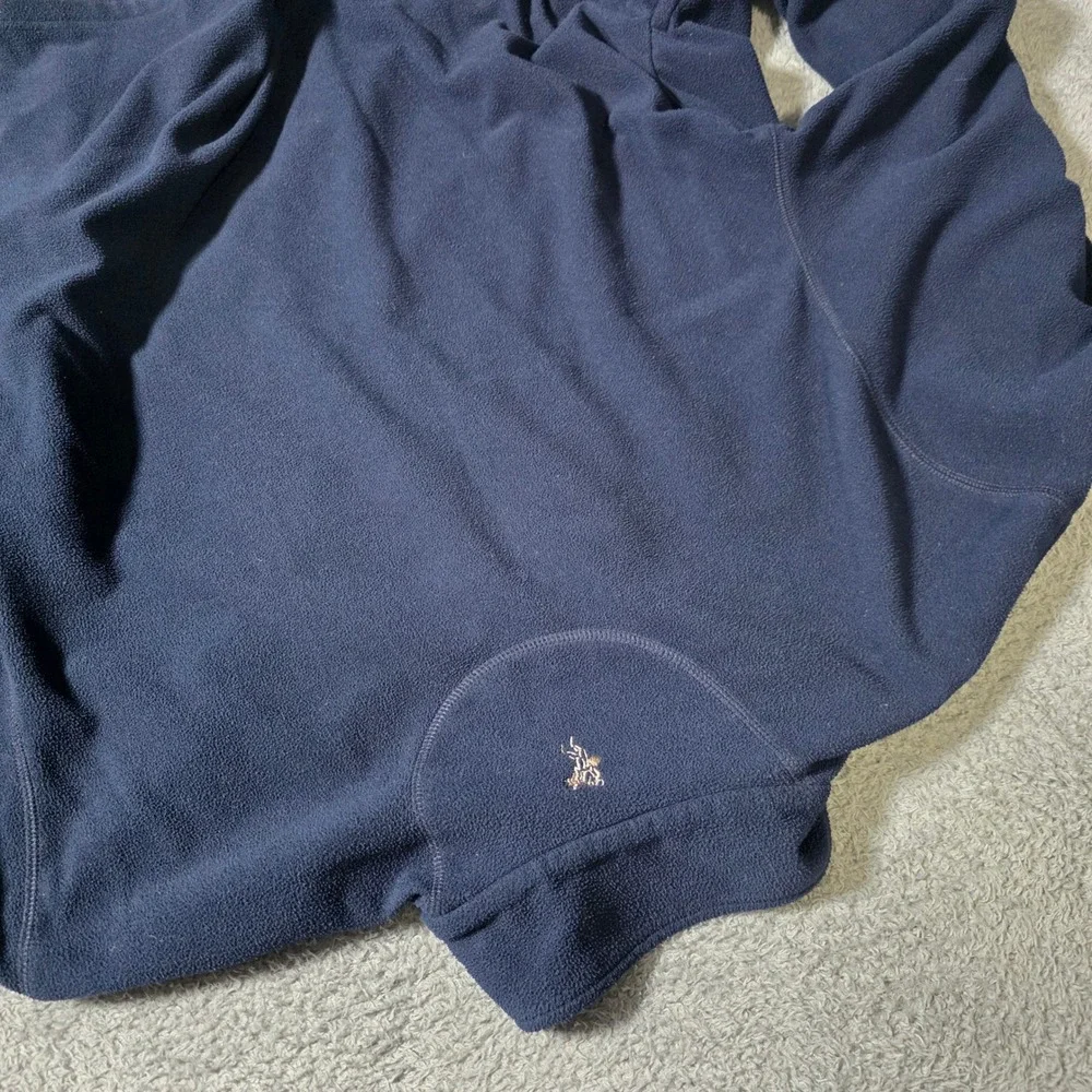 Ashworth Mens XL Fleece Quarter Zip Pullover Navy Blue Weather Systems Golf Logo